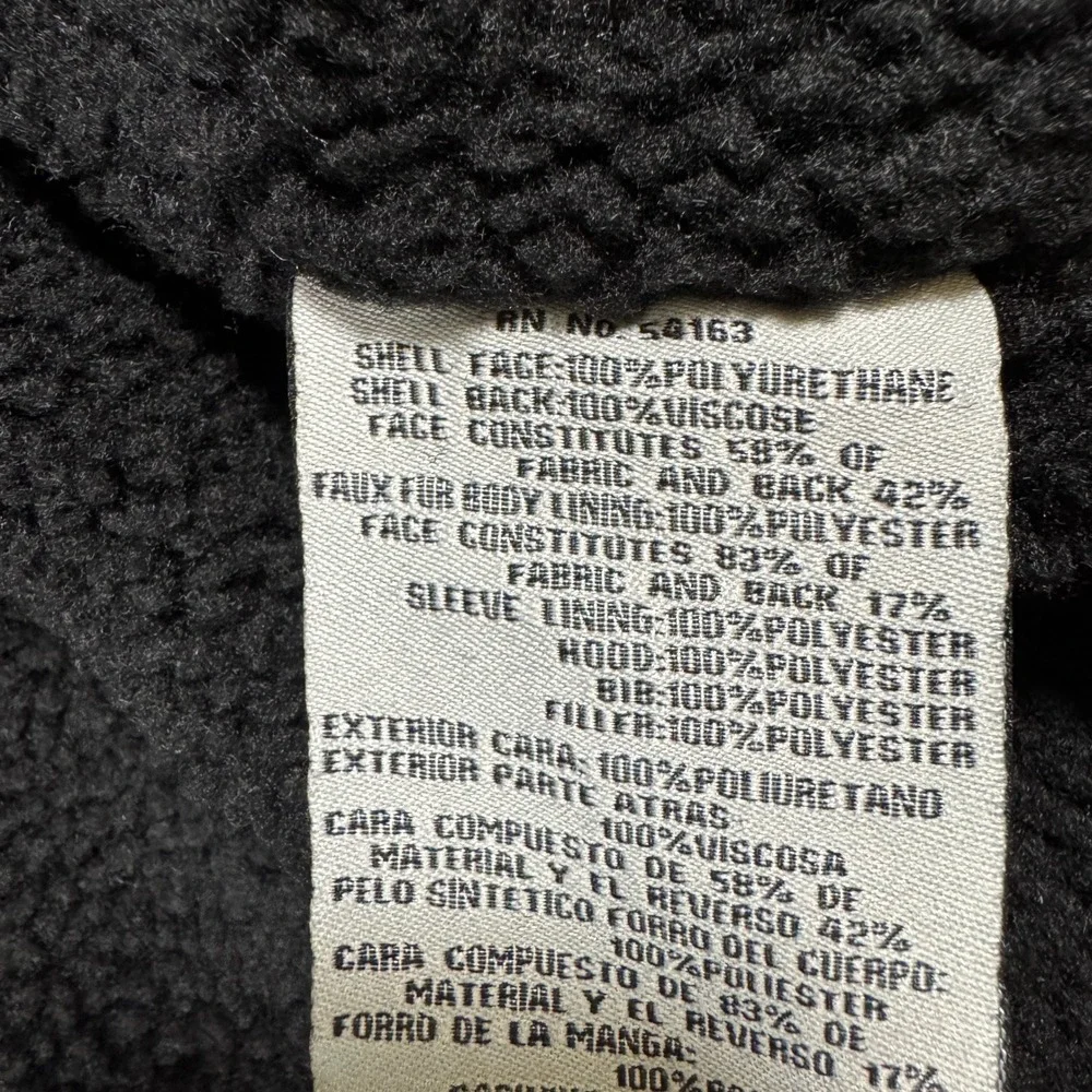 Levi's Mens Faux Leather Hooded Jacket Medium Black Faux Fur Lined Moto Coat